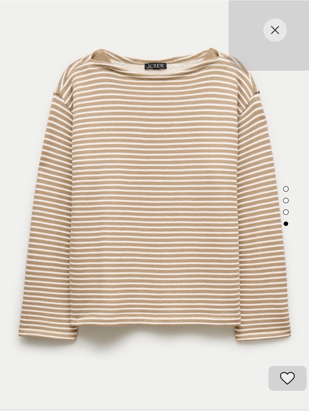 J. Crew White and Navy Heritage Terry Boatneck Sweatshirt - Picture 3 of 6
